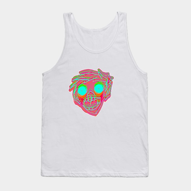 Neon Zombie Head Tank Top by MacSquiddles